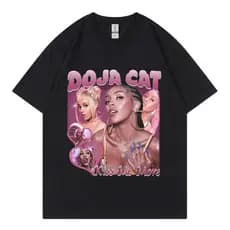 Camiseta Cantora Hip-Hop Doja Cat 100% Algodão Streetwear Lançamento - Envio Rápido