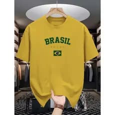 Camiseta Estampa Brasil Unissex 100% Algodão Fio 30.1 Masculina Frete Grátis barbosa shirts