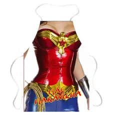 Mãe Maravilha-avental divertido-aventais divertidos-avental churrasco-avental Batman diferente-aventais personalizados