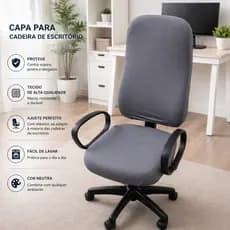 Capa Para Cadeira De Escritório Presidente Encosto Alto Luxo Várias Cores - Protege, Esconde Manchas e Rasgado