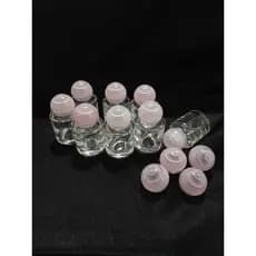 Kit 10/30/50 Mini Frasco Vidro 5ml com tampa Bola Rosa +batoque, porta oleo, perfume, oleo de unção
