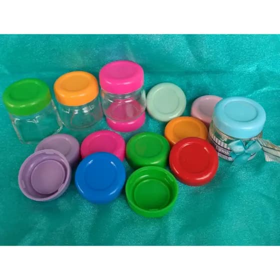 Kit10unid.Pote Papinha Geleia Brigadeiro Vidro 40ml c/tampa Plástica Porta Tempero Velas Aromatizada