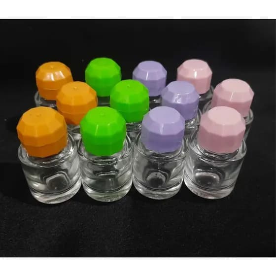 Kit20 Mini Frasco Vidro/vidrinho 5ml Tampa Diamante porta perfume, aromatizante carro, óleo de unção
