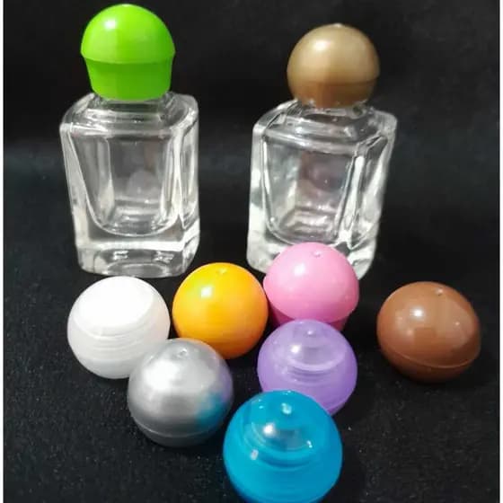 Kit 20unid. Mini Frasco Vidro quadrado 10ml,tampa Bola, porta perfume, óleo de unção, aromatizante