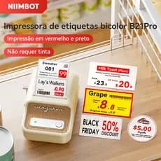 Niimbot B21Pro Impressora De Etiquetas Fotográfica Portátil , Fabricante De Duas Cores , Adequada Para Varejo , Códig