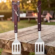 Espátula para Churrasco Grande 40cm Inox Cabo Madeira-A PRONTA ENTREGA ENVIO RÁPIDO