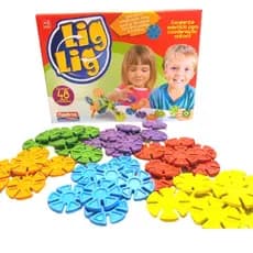 Brinquedo Educativo Lig Lig – 48 Peças | PlasBrink 🎨 Envio Imediato a Pronta Entrega