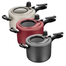 Panela de Pressão 4,5 Litros Antiaderente e Tampa com Visor de Vidro MTA Grafite / Cereja / Baunilha