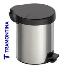 Lixeira Inox 5L Com Pedal e Tampa Banheiro Cozinha Escritório 5 Litros New Tramontina 94538705