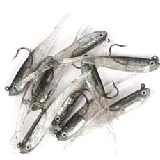 5Pcs Soft Lure 7cm/6g De Isca Macia De Cauda Dividida Peixes Com Anzóis De Pesca Artificial De Silicone Para