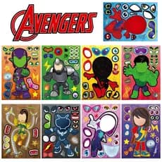 Autocolantes De Quebra-Cabeça De Vingadores De Cartoon Os Artesanato Podem Ser Impermeáveis E Reutilizados Troca De Rosto De Bricolagem