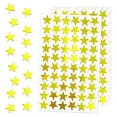 Adesivos Golden Star De 300pcs Para Recompensa , Planejador Estudantil E Material Escolar Professores , 0,6 Polegadas De Diâmetro