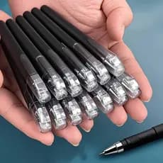 1 + 10 Pçs Caneta De Bolso Curto Mini Gel Portátil Curta Pequena Assinatura De Secagem Rápida Para Pequenos Estudantes