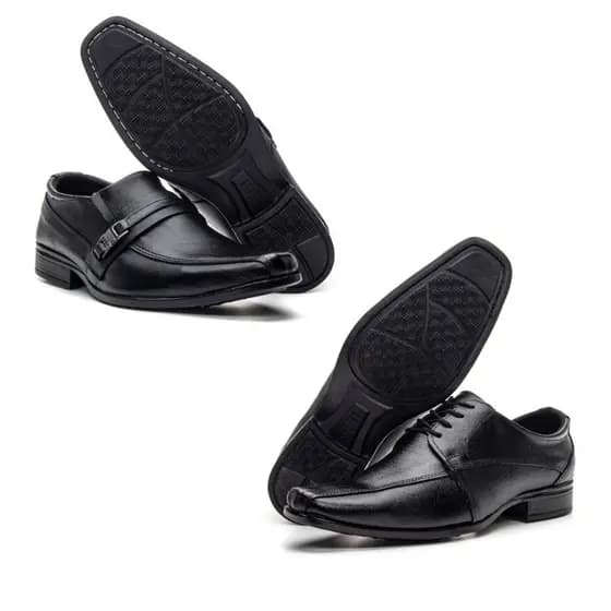 Kit 2 Pares Sapato Social Couro Masculino Confortável Antiderrapante