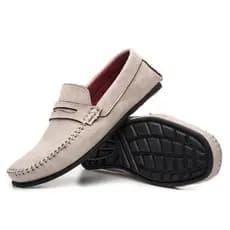 Sapato Masculino Mocassim Casual Costurado a Mão Sapatilha Camurça