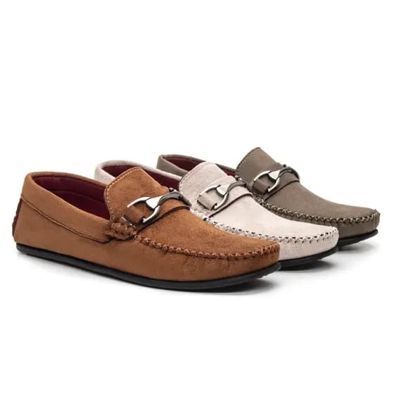 Kit 3 Pares Sapato Mocassim Masculino Estiloso Solado De Borracha Colado e Costurado Resistente