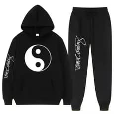 Conjunto Moletom Canguru Masculino Yang Yan Blusa De Frio + Calça Moletom Estampados Unissex Outono/Inverno