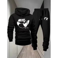 Conjunto Moletom Canguru Masculino Mikee Blusa De Frio + Calça Moletom Estampados Unissex Outono/Inverno