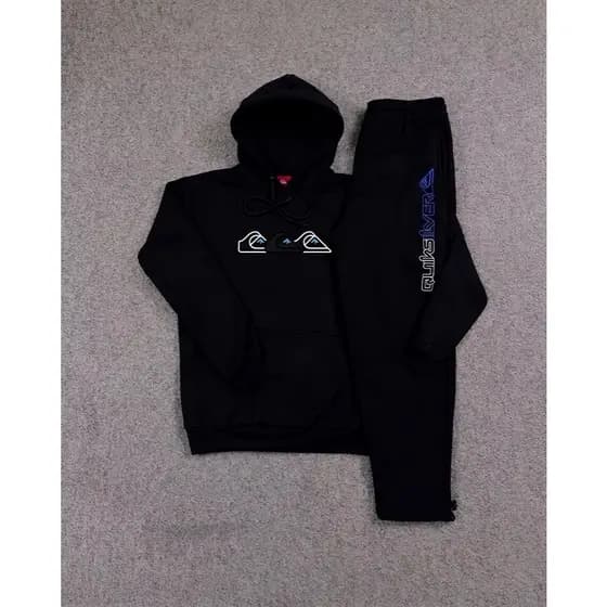 Conjunto Moletom Canguru Masculino Quiksilver  Blusa De Frio + Calça Moletom Estampados Unissex Outono/Inverno