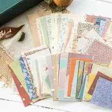 60 Folhas Material Floral Vintage Papel Diário DIY Scrapbooking Papelaria Retro Fundo