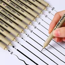 1 Peça Pigmento Liner Pigma Pen Linha Fina Marcadores De Esboços Diferentes Fineliner Preto Estilográficos Canetas De Desenho Fornecedor Cópico