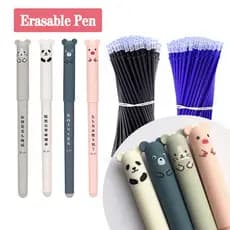 24 Pcs/Lote 0,35mm Conjunto De Caneta Gel Apagável Azul/Preto Tinta Mágica Com Apagador Escola E Escritório Material De Escrita Papelaria