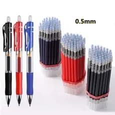 1Pen + 10refils Conjunto De Canetas Gel Retráteis Esferográficas De Tinta Preta/Vermelha/Azul Para Escrita 0,5mm Recargas Acessórios De Escritório Material Escolar Papelaria