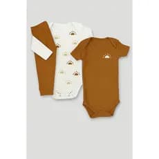 Kit Body Bebê  Minimalista Suedine 100% Algodão menino e menina