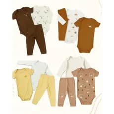 Kit Minimalista 12 peças body bebê manga curta manga longa calça Menino e Menina P ao GG