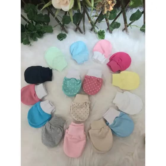 kit 3 pares Luva Bebê RN (par) 100% Algodão . 100% Algodão cores Lisa. Promoção !!!