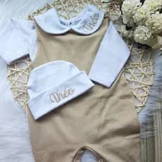 saída maternidade Jardineira salopete + Body bebe menino menina suedine 100% algodão Premium