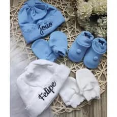 Touca tricô personalizada bebê rn menino menina