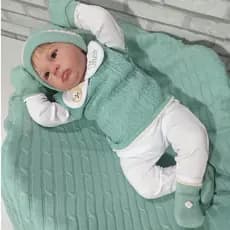 conjunto saida maternidade RN 7 peças bordada bebê menino menina