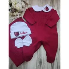 kit Saída maternidade Time bebê tricô personalizada bebê menino menina
