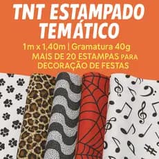 TNT Estampado Temático 1m x 1,40m | Gramatura 40g | Mais de 20 Estampas para Decoração de Festas