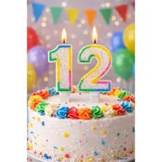 Vela De Aniversário - Número + Glitter - Arco - Íris