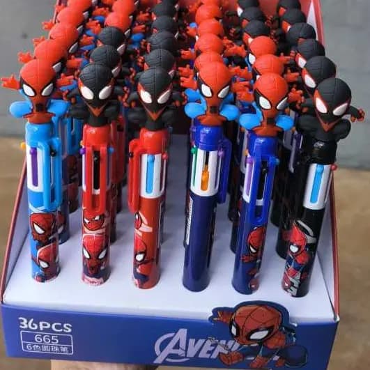 CANETA HOMEM-ARANHA SPIDER-MAN 6 CORES