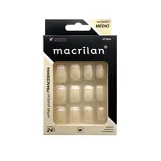 Unhas Postiças Tamanho Médio Francesinha - Macrilan - UP309A