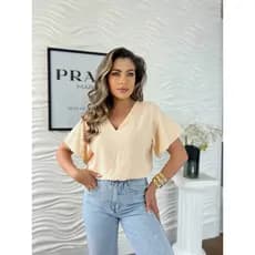 Blusa feminina Tecido Duna baixo com elastico
