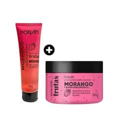 Kit Esfoliante + Sabonete Líquido+HiDRATANTE Corpo e Rosto Frutas Perfumado - Poran
