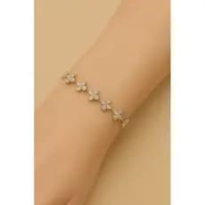 Pulseira Cravejada Luxo Feminina Brilhante Joia Acessório Elegante Moda Festa Biju Presente Namoro Casamento Aniversár