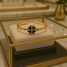 Bracelete Feminino Aço Inoxidável Flor Quatro Folhas Madrepérola Não Enferruja Durável Elegante Moda Presente Sorte Luxo