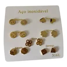 conjunto de 7 brincos da coleção Semaninhas é perfeito