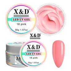 Gel X&d Unhas Led Uv Acrigel Fibra 18 Pink Alongamento 56g