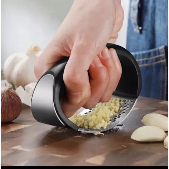 Espremedor Amassador Triturador De Alho Inox Manual Cozinha Garlic Press