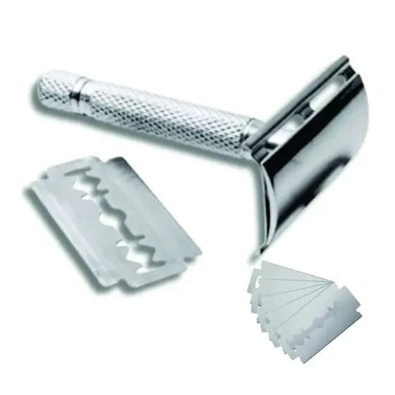 Aparelho de Barbear Articulado Clássico Retrô Antigo Para Barbeador+ 1 GILETE