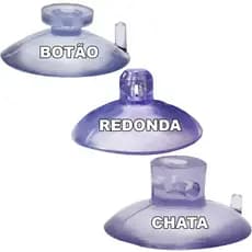 Kit com 30 Ventosas 40mm em Pvc Silicone Ventosa com Cabeça Botão, Redonda Ou Chata