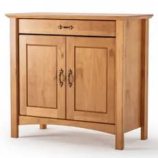 Balcão Buffet Aparador 100% Madeira Maciça 2 Portas 1 Gaveta 93 cm Carvalho Fosco