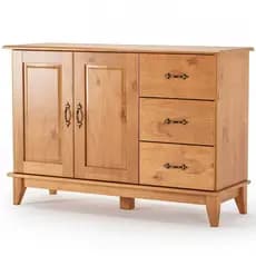 Buffet Aparador Madeira Maciça 2 Portas 3 Gav. 120 cm Bella Carvalho Fosco