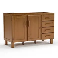 Balcão de Pia para Cozinha 120 cm 2 Portas 4 Gavetas Frida Imbuia Fosco